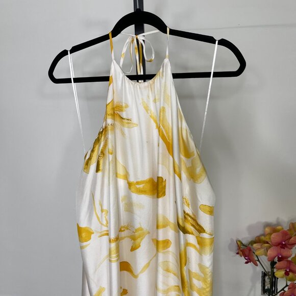 NWT Cult Gaia Womens Yellow Multicolor Chelsea Floral Silk Midi Dress Size M - Picture 5 of 14
